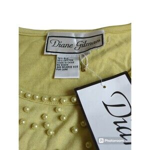 Diane Gilman Silk Cotton Blend Pearl Embellished  Top-Shoulder Pads 1X.   RETRO